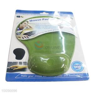 Hot Sale Comfortable 19*23*0.3cm Green Mouse Pad/Mat with Gel Wrist Support