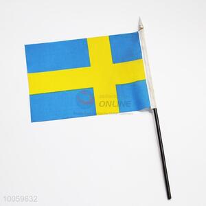 14*21cm Sweden Hand Waving Flag With Plastic Pole