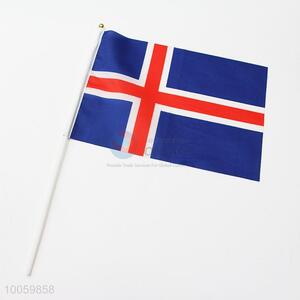 14*21cm Iceland Hand Waving Flag With Plastic Pole