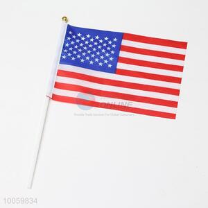 14*21cm America Hand Waving Flag With Plastic Pole