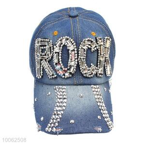 Fashion diamond-studded printing ROCK cowboy hat for sale