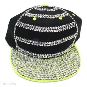 High quality wholesale diamond-studded sun-shade hat peak cap