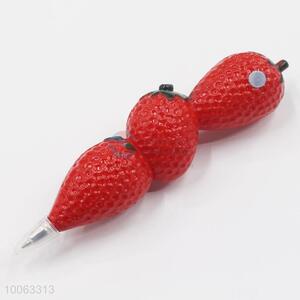 Hot Sale 14*2.5cm Strawberry Shaped Ball-point Pen with Magnetic Sticker