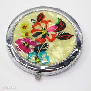 Delicate flower pattern compact mirror/pocket mirror