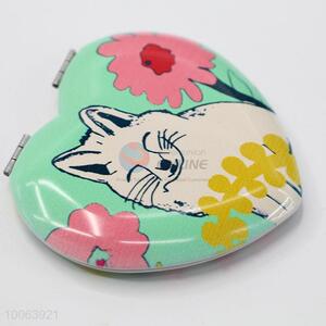 Heart shaped cat cosmetic mirror