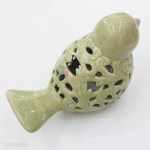 Dark Green Artificial Ceramic Birds Crafts For Home Decoration