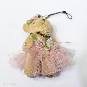 6cm pink skirt princess bear keychain/bag hanger