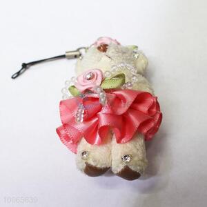 6cm pink skirt princess bear phone pendant/keychain
