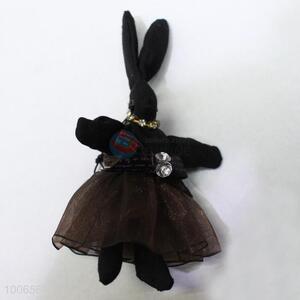 11cm black cloth rabbit phone pendant/keychain