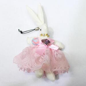 11cm delicate pink skirt cloth rabbit phone pendant/keychain