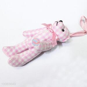 Cute custom pink cloth jointed bear keychain