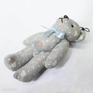 Lovely grey cloth jointed bear keychain/phone pendant