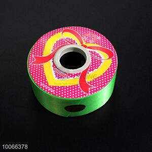 Plastic wide green plastic ribbon rolls for gift packing