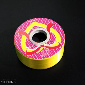 Plastic wide yellow plastic ribbon rolls for gift packing