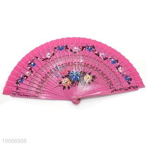 Wholesale hand folding fans printed wooden single face fan