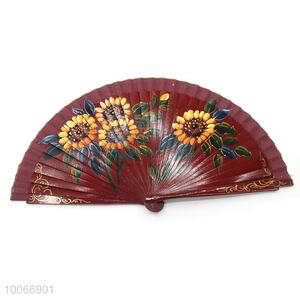 Good quality plastic folding wooden fan hand fan for promotional gift