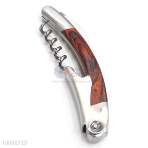 Multi-function wine bottle corkscrew opener with wooden handle