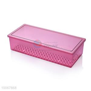 Durable plastic rectangle tableware storage box 3 colors
