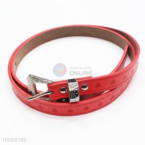 Fashion PU belt wwith heart embossion for women