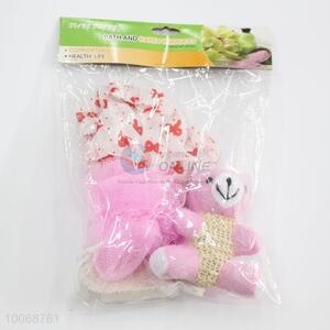 4pcs/set pink animal bath cap/bath ball/pumice stone