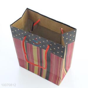 Cute stripe pattern kraft paper gift bag