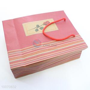 Pink sweet brown paper gift bag