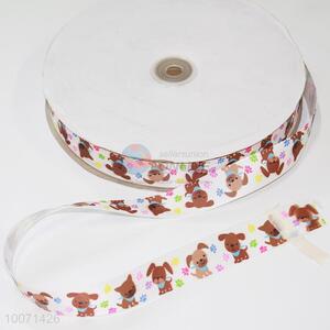 Dog pattern polyester grosgrain ribbon/hair accessories