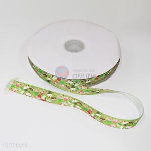Green cake pattern polyester grosgrain ribbon/hair accessories