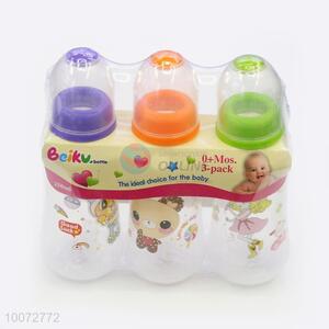 3pcs Cartoon Plastic Feeding-bottle Set For Babies