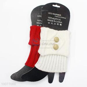 Ladies' Knitted Warm Leg Warmers with Buttons