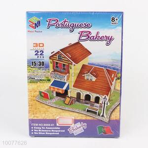 22PCS DIY Poituguese Bakery Model Building Toys 3D <em>Puzzle</em>