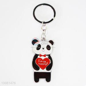 Panda with Heart Zine Alloy Metal Key Chain/Key Ring