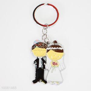 High Quality The Bride and Groom Zine Alloy Metal Key Chain/Key Ring