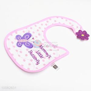 Delicate butterfly embroidery baby saliva towel