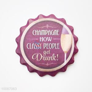 Champagne Bottle Cap Shaped Round <em>Cup</em> Mat/Coaster