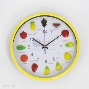 Fruit round plastic wall clock