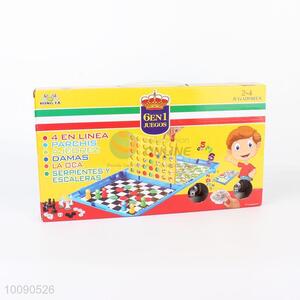2-4 players 6 in 1 kids snake & ladder chess ludo game