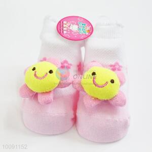 3D Smile Face Anti Slip Cotton Baby Sock/ Soft Baby Socks