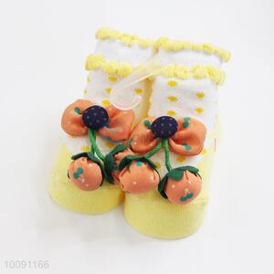 3D Cherry Anti Slip Cotton Baby Sock/ Soft Baby Socks