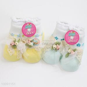 Lace Anti Slip Cotton Baby Sock/ Soft Baby Socks