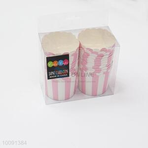 24 Pcs Pink and White Paper Cake Cups