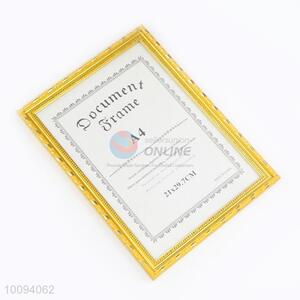 Yellow Edge A4 Photo/Certificate Frame With Support Stand