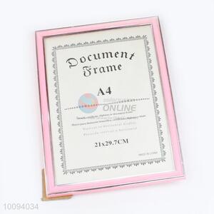 Pink Edge Plastic Photo/Certificate Frame