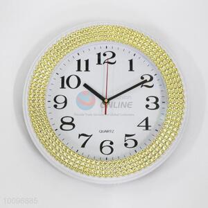 Gold Round  Plastic Wall Clock
