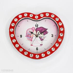 Heart Shaped Red Plastic Wall Clock/Decorative Wall Clock
