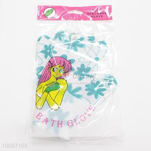 Green flower printing bath <em>gloves</em>/exfoliating <em>gloves</em>