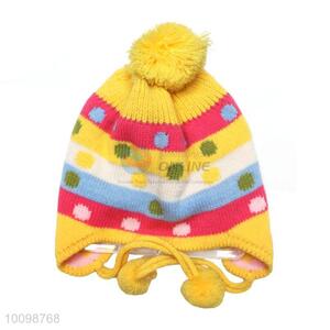 Made in china girls fashion top ball knitted winter hats