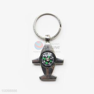Plane Shaped Key Chain With Compass