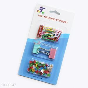 China Supply Colorful Binder Clips, Pushpins and Paper Clips Set