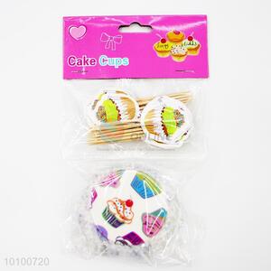 Nice Cake Design Paper Cake Cups & Fruit <em>Toothpicks</em> Set